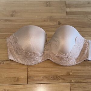 Victoria's Secret Lace Strapless Bra - Tan